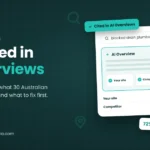 How to rank in AI Overviews guide: Google AI Overview for an Australian plumbing search citing a page-one website, with 72% of citations ranked on page one