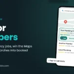 SEO for plumbers guide showing a plumbing business ranked first in the Google Maps pack with a tap-to-call button